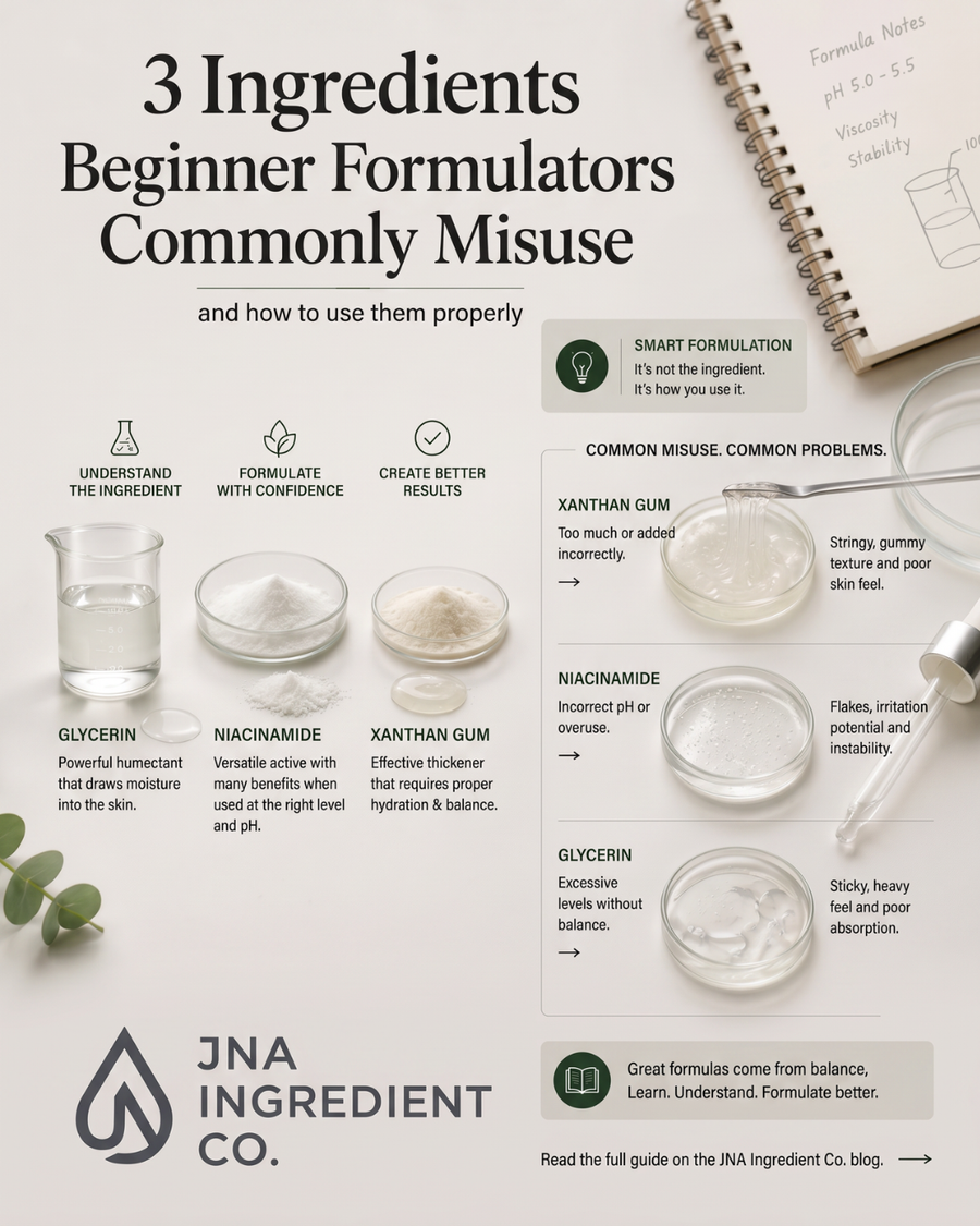 3 Ingredients Beginner Formulators Commonly Misuse - And How to Use Them Properly