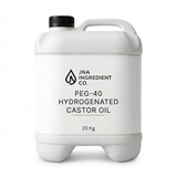 20Kg Bulk white container of formulator‑ready PEG‑40 Hydrogenated Castor Oil showcased in minimalist supplier aesthetic for dispersing oils, vitamins, and botanical extracts into water‑based systems