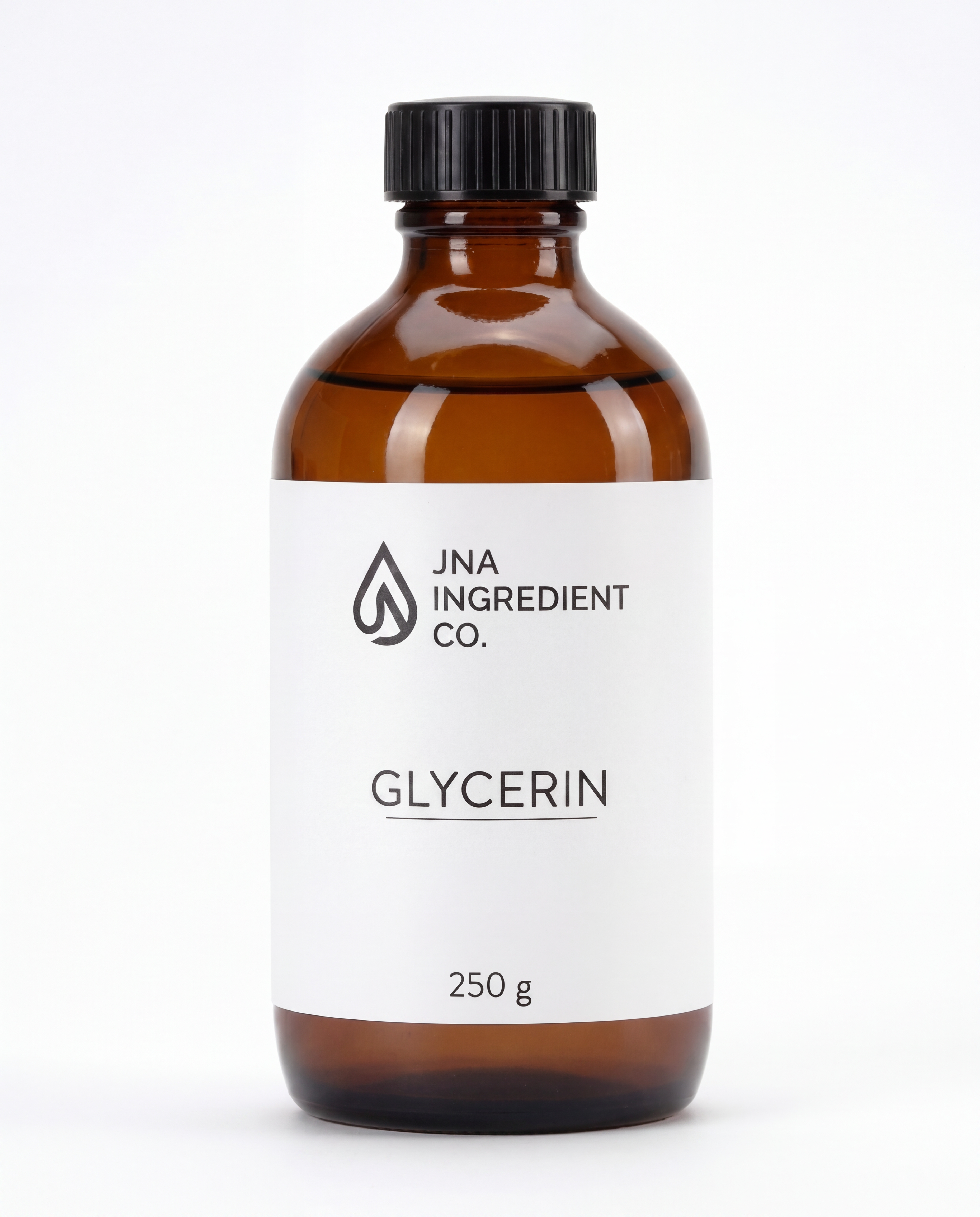 JNA Ingredient Co. Glycerin cosmetic humectant presented in clean, editorial packaging for advanced skincare and clean‑beauty formulations