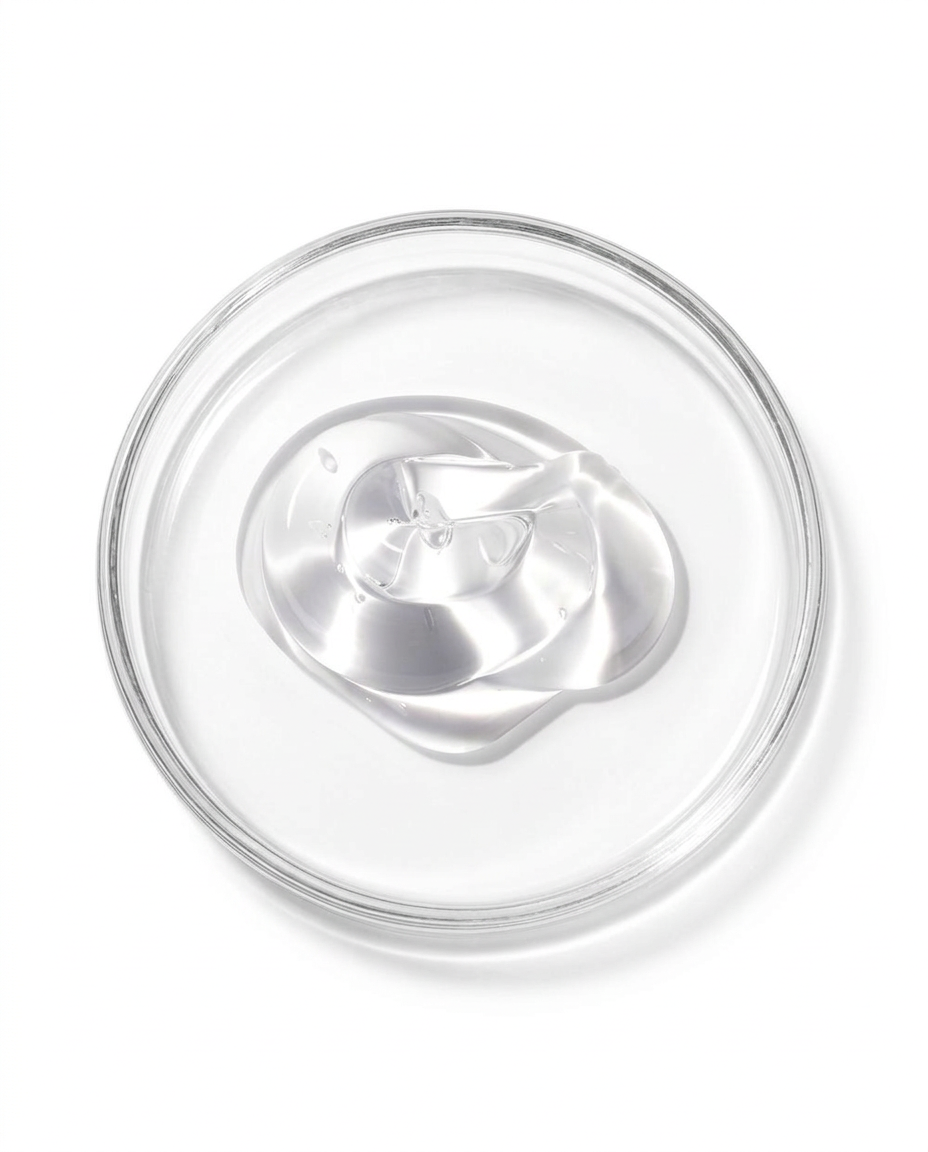 Pro-vitamin B5 D‑Panthenol cosmetic‑grade humectant in clear glass beaker for deep hydration, soothing, and barrier‑support skincare formulations